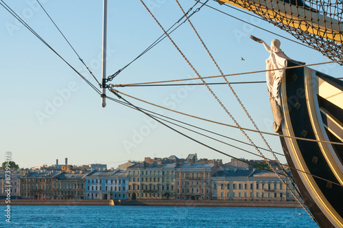 Caryatid in the bowsprit of a big sailing ship