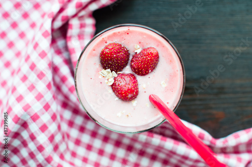 Wallpaper Mural fresh homemade smoothie with strawberry and banana Torontodigital.ca