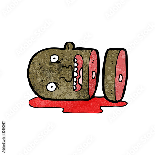 cartoon gross severed head