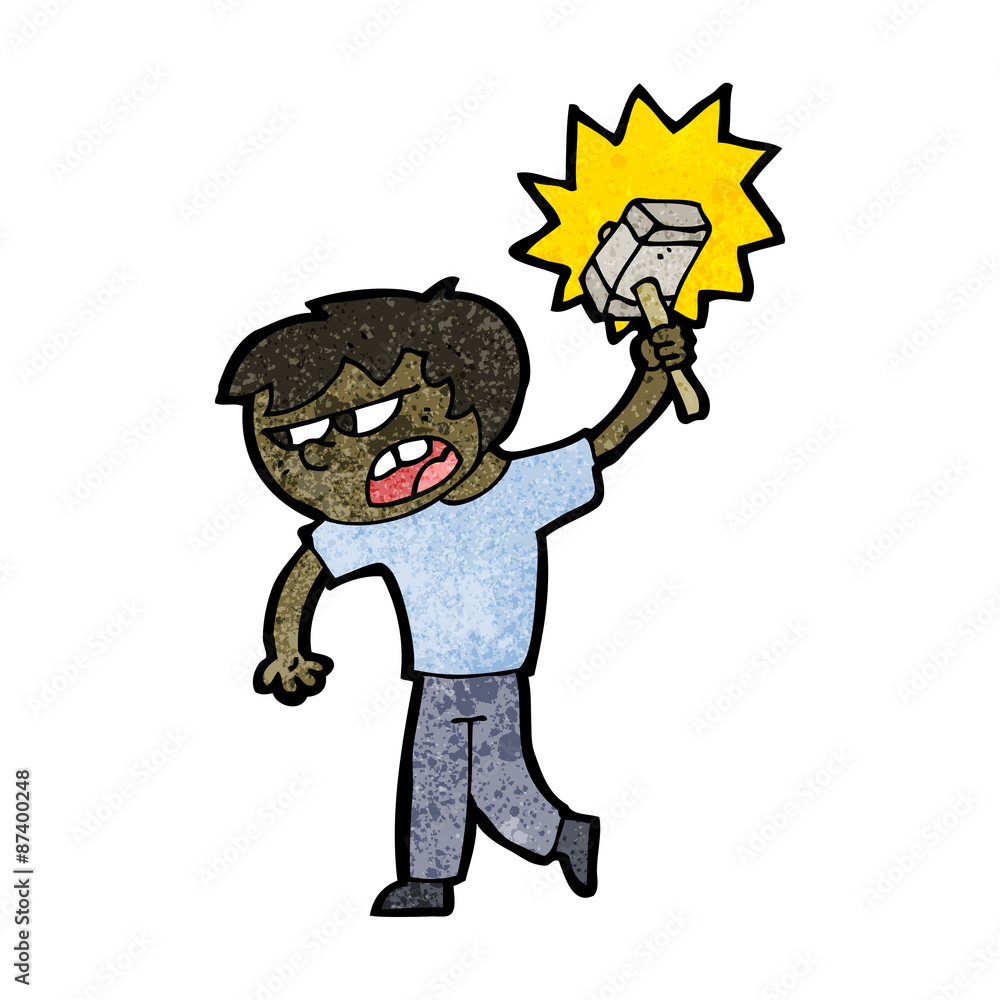 cartoon boy with hammer cartoon boy with hammer