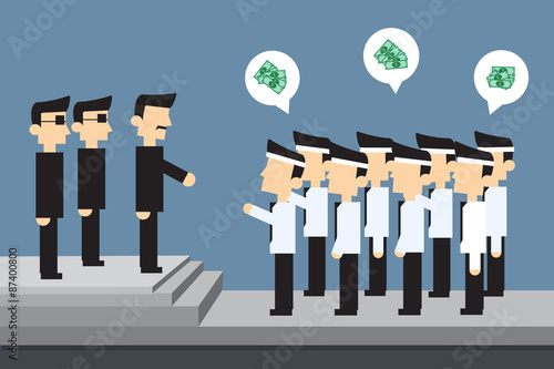 Employees protest money