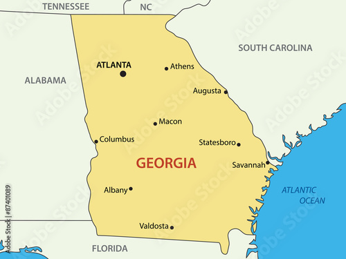 Georgia - US state - vector map