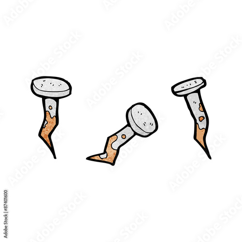 cartoon rusty nails