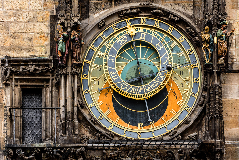 Obraz premium Astronomical Clock (Orloj, 1410), Old Town of Prague, Czech Rep.