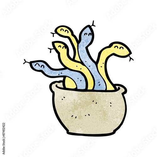 cartoon basket of snakes