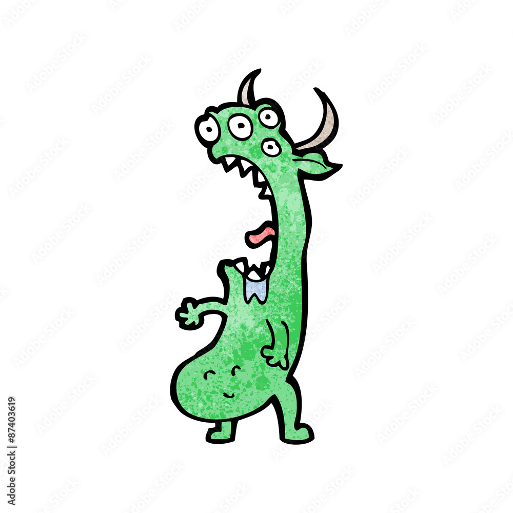Naklejka premium cartoon weird alien monster