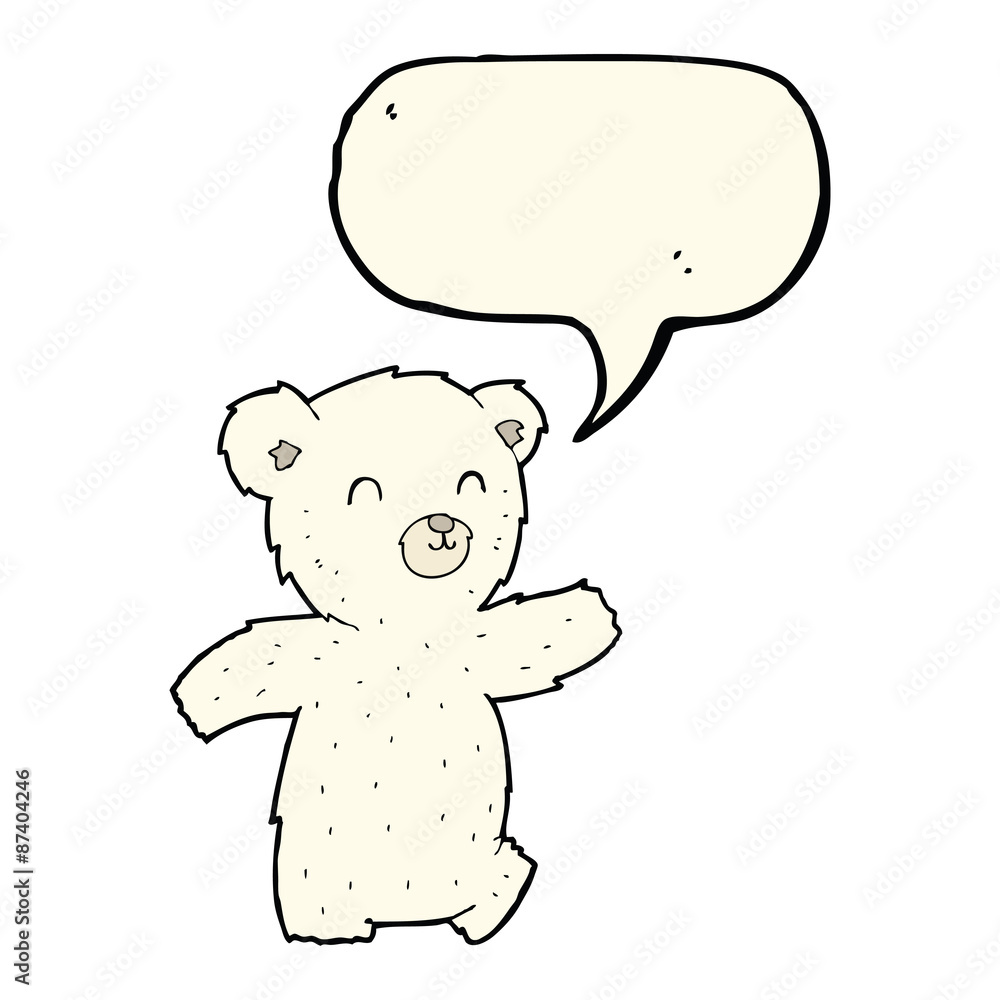 cute cartoon polar bear with speech bubble cute cartoon polar bear with speech bubble
