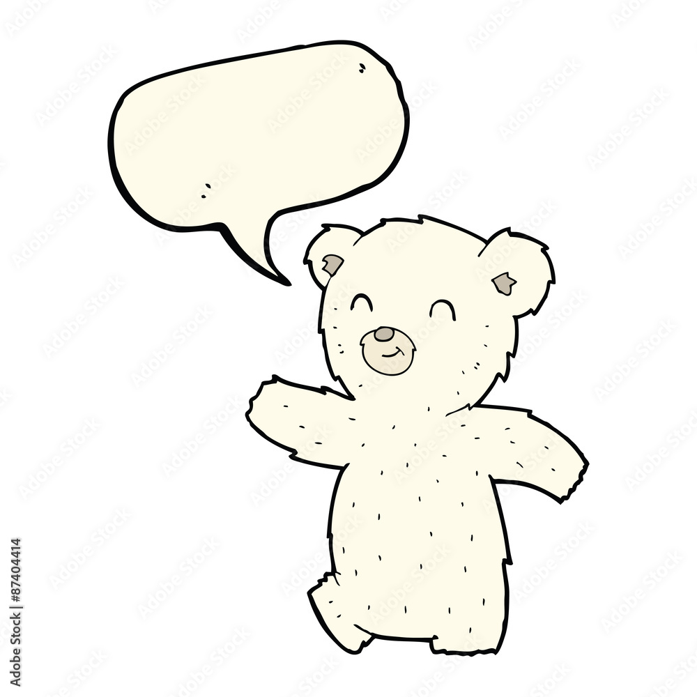 cute cartoon polar bear with speech bubble cute cartoon polar bear with speech bubble