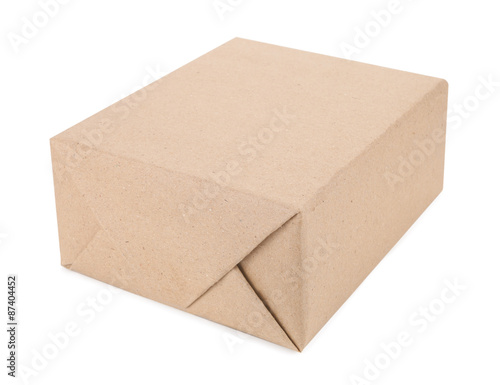 A box of brown cardboard isolated on white