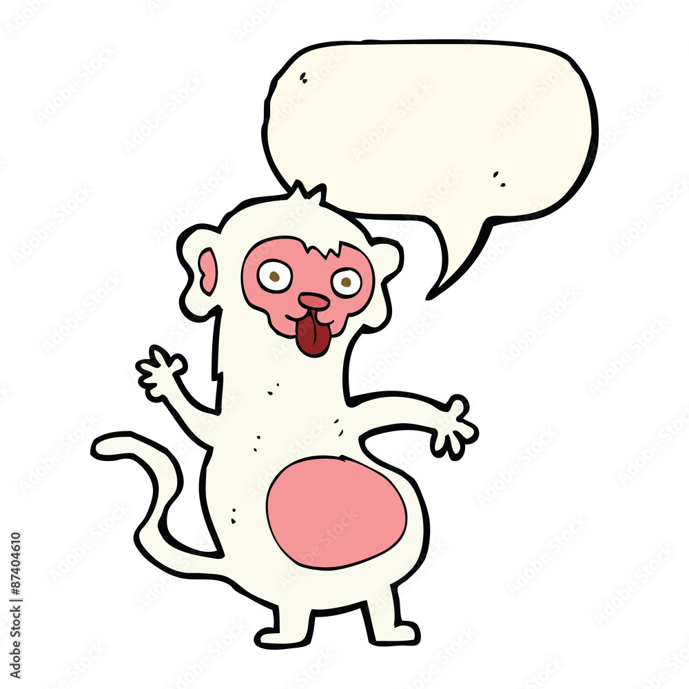 funny cartoon monkey with speech bubble funny cartoon monkey with speech bubble