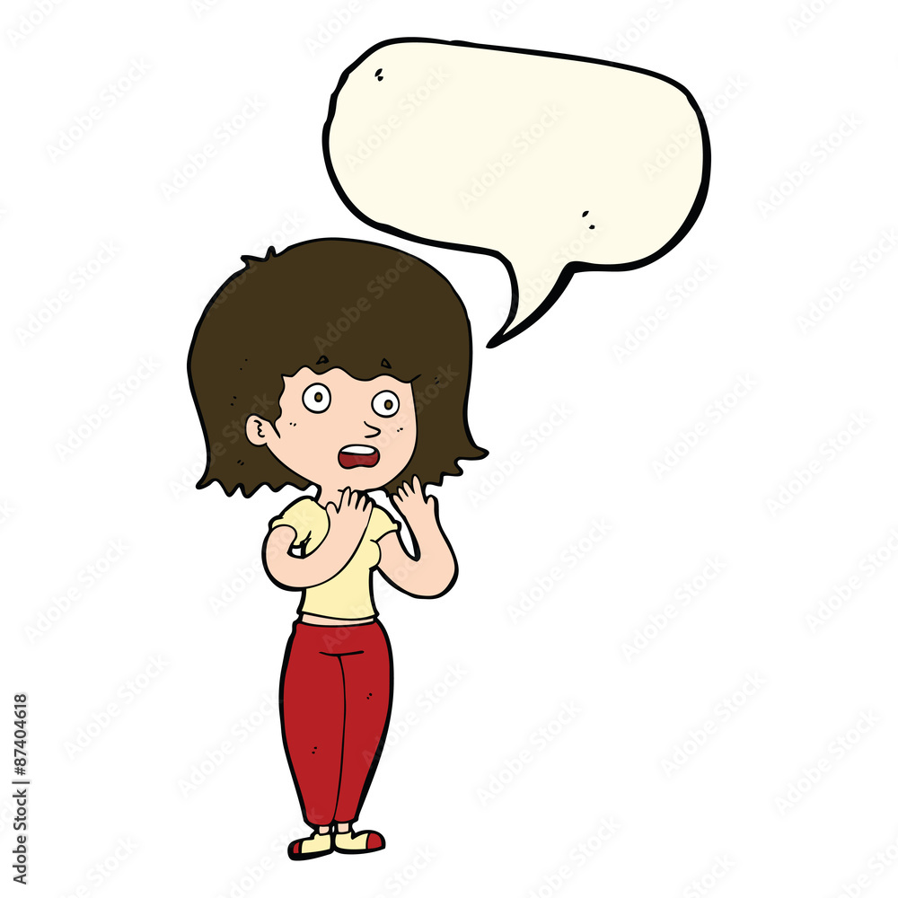 cartoon shocked woman with speech bubble cartoon shocked woman with speech bubble
