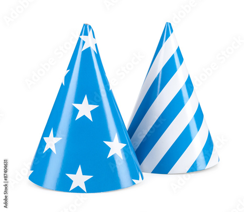 Obraz na płótnie blue party hat isilated on a white background w salonie