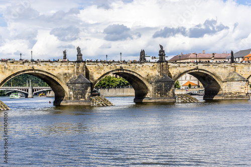 View of Charles Bridge (Karluv most, 1357). Prague, Czech Rep.