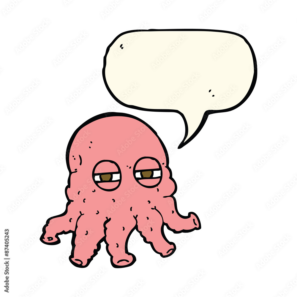 cartoon alien face with speech bubble cartoon alien face with speech bubble