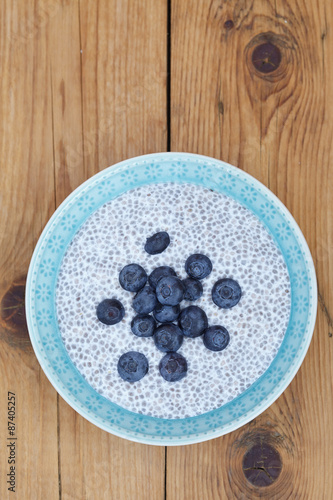 Chia pudding with blueberry