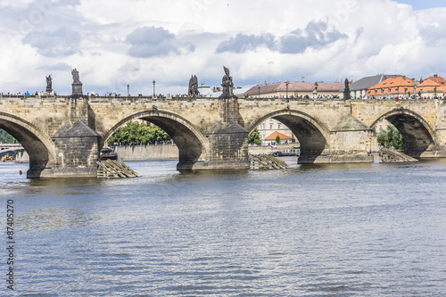 View of Charles Bridge (Karluv most, 1357). Prague, Czech Rep.