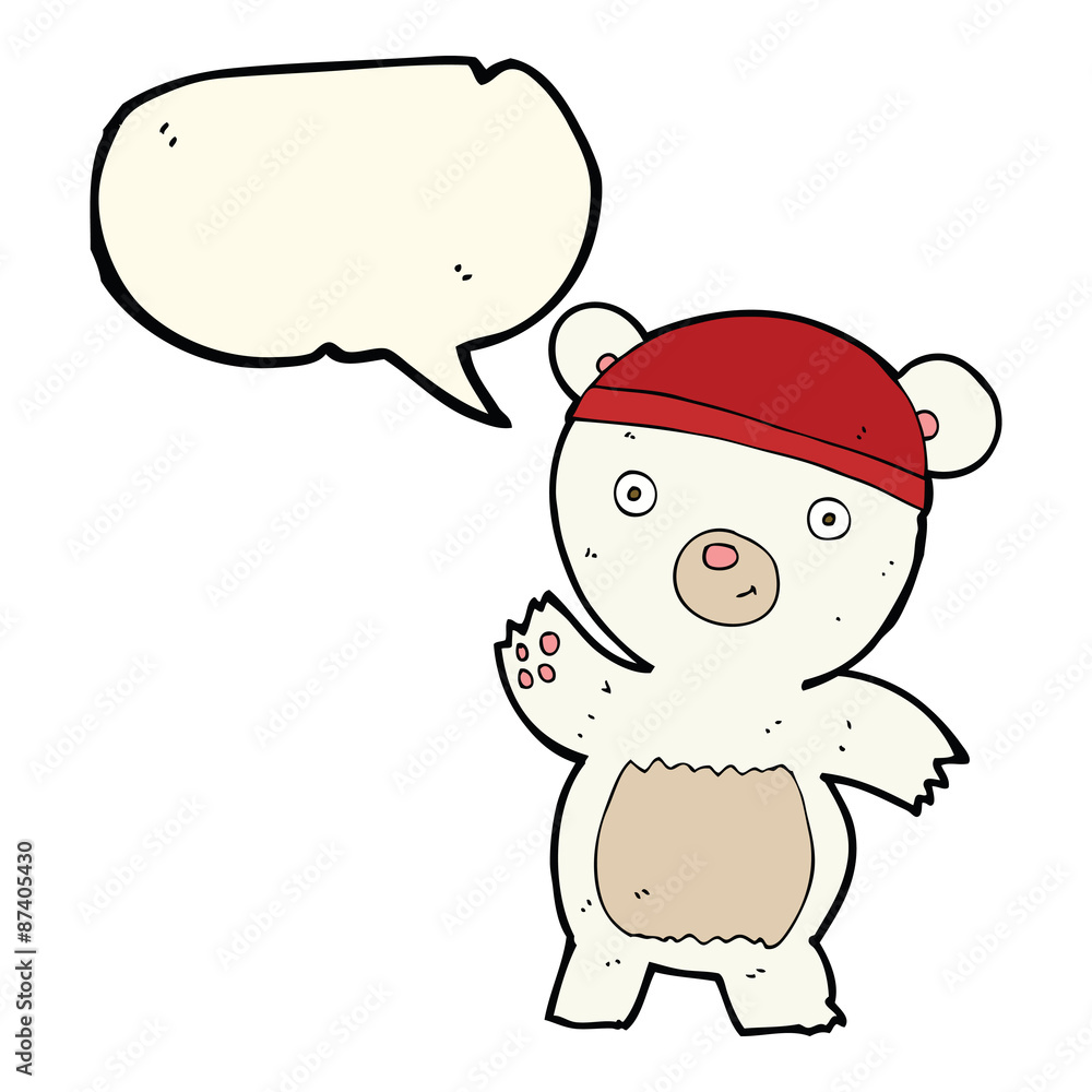 cute cartoon polar bear with speech bubble cute cartoon polar bear with speech bubble