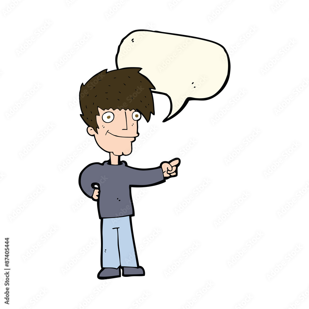 cartoon man pointing with speech bubble cartoon man pointing with speech bubble