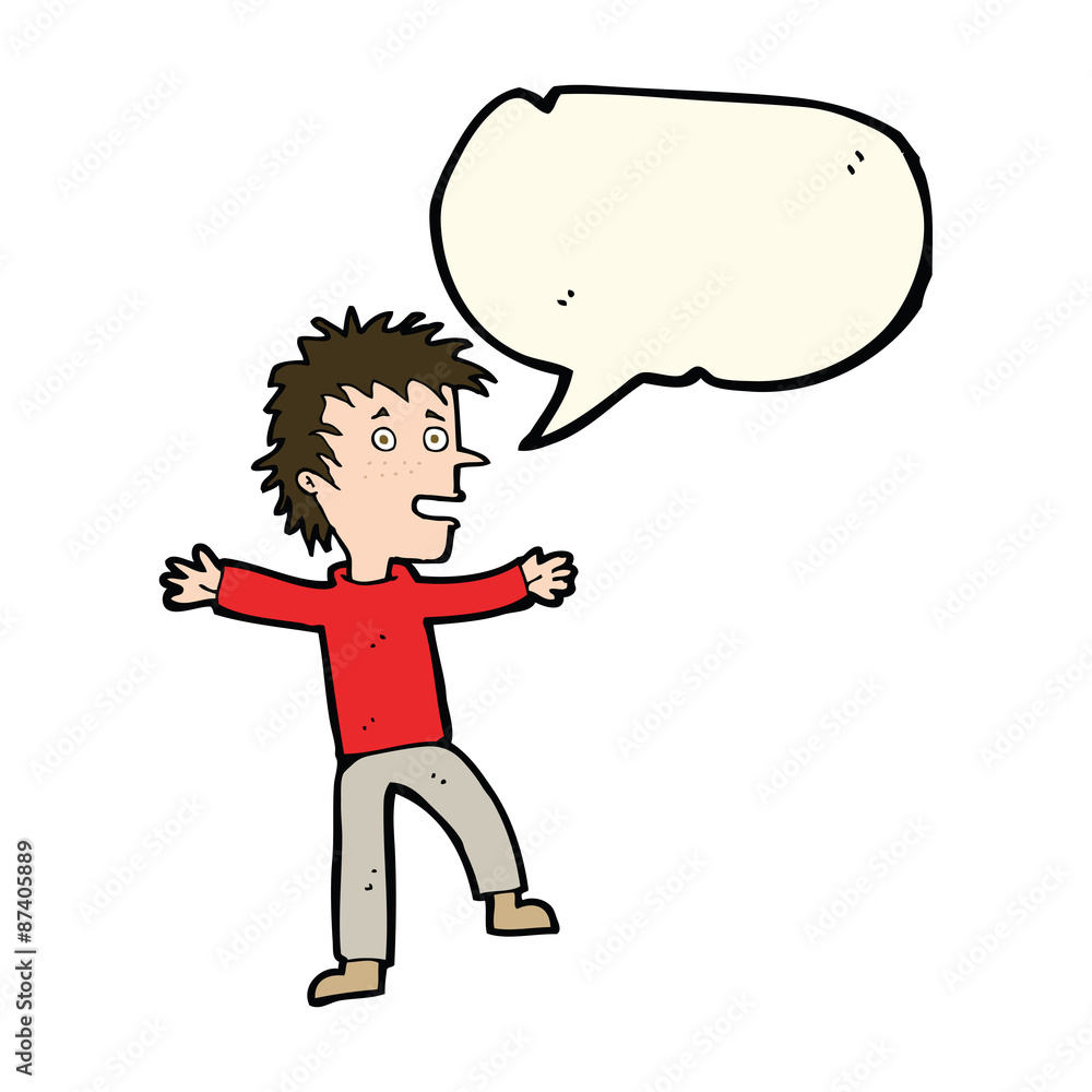 cartoon happy man with speech bubble cartoon happy man with speech bubble