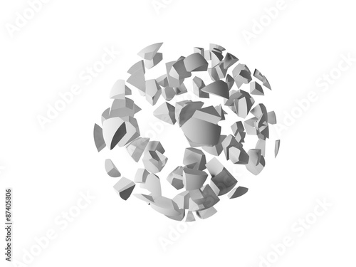 Explosioon 3d object, cloud of spherical fragments