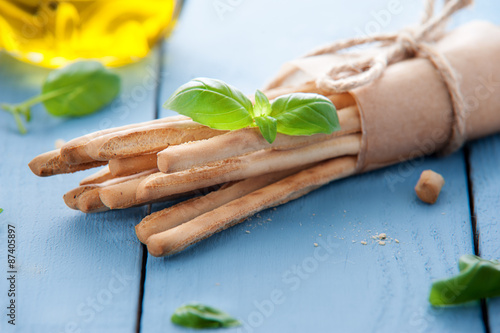 Tableau sur toile Crispy italian Grissini snack