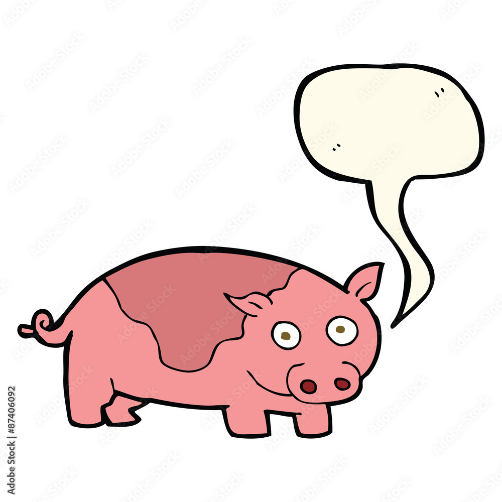cartoon pig with speech bubble cartoon pig with speech bubble