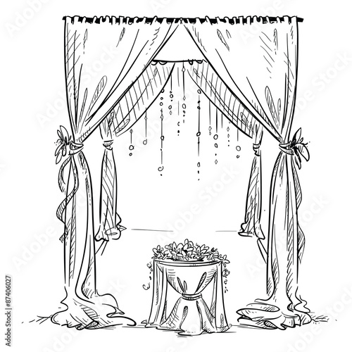 Wedding arch. Decoration. Vector sketch. Design element