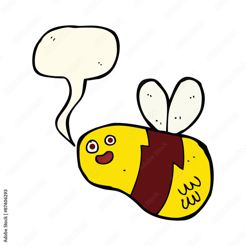 cartoon bee with speech bubble cartoon bee with speech bubble