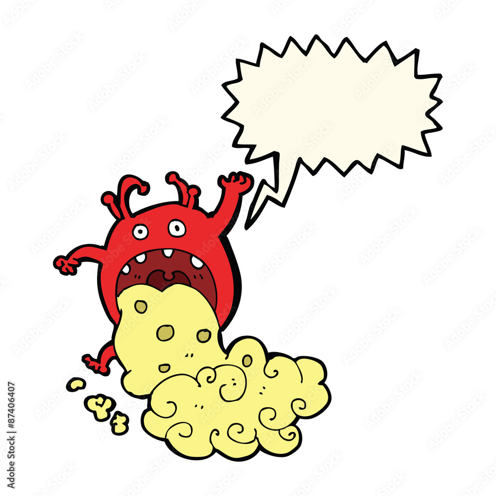 cartoon gross monster being sick with speech bubble cartoon gross monster being sick with speech bubble