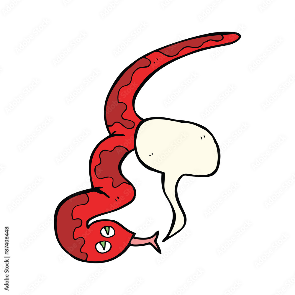 cartoon hissing snake with speech bubble cartoon hissing snake with speech bubble