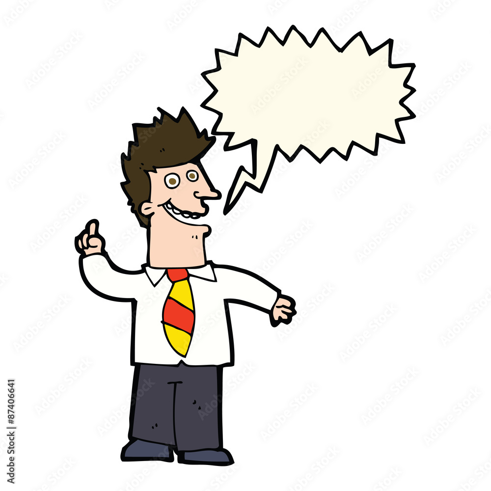 cartoon man with good idea with speech bubble cartoon man with good idea with speech bubble