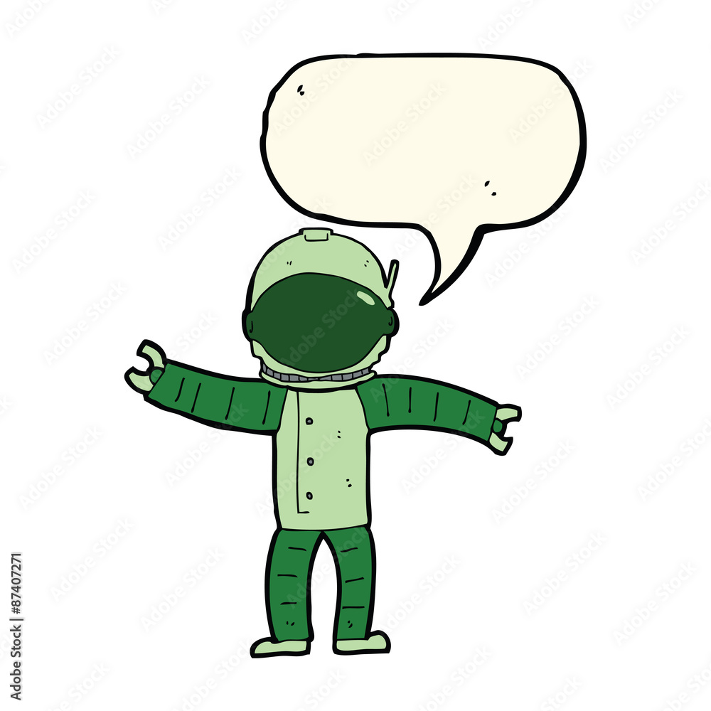 cartoon astronaut with speech bubble cartoon astronaut with speech bubble