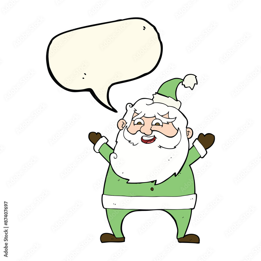jolly santa cartoon with speech bubble jolly santa cartoon with speech bubble