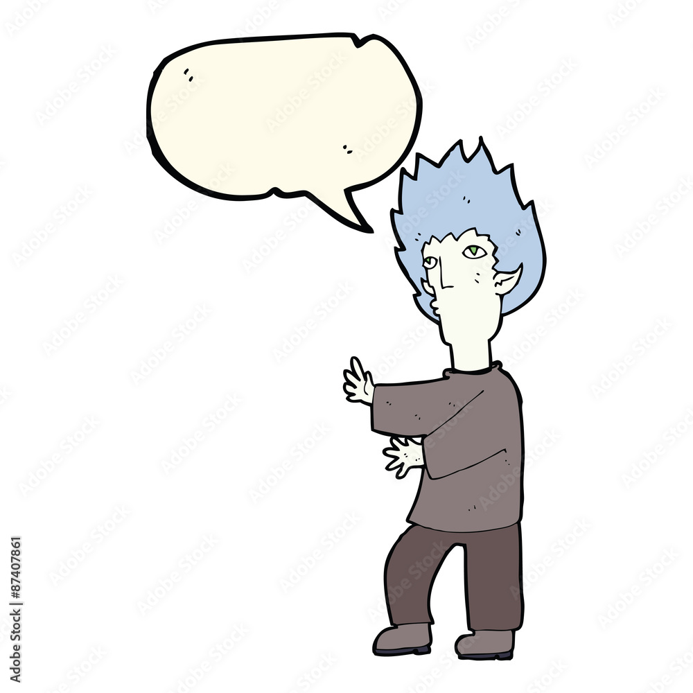cartoon vampire man with speech bubble cartoon vampire man with speech bubble