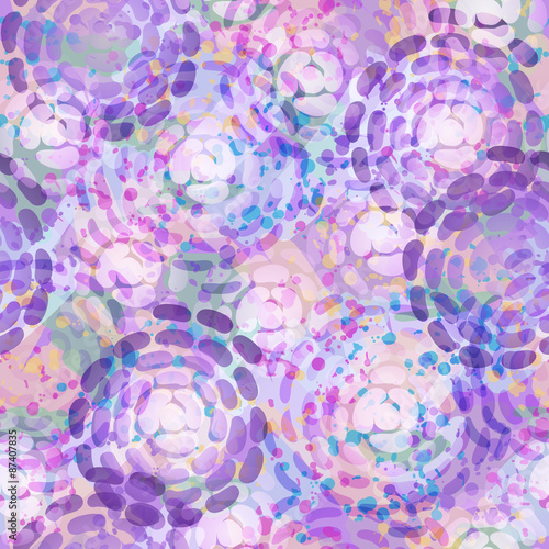 Endless background of purple abstract flowers