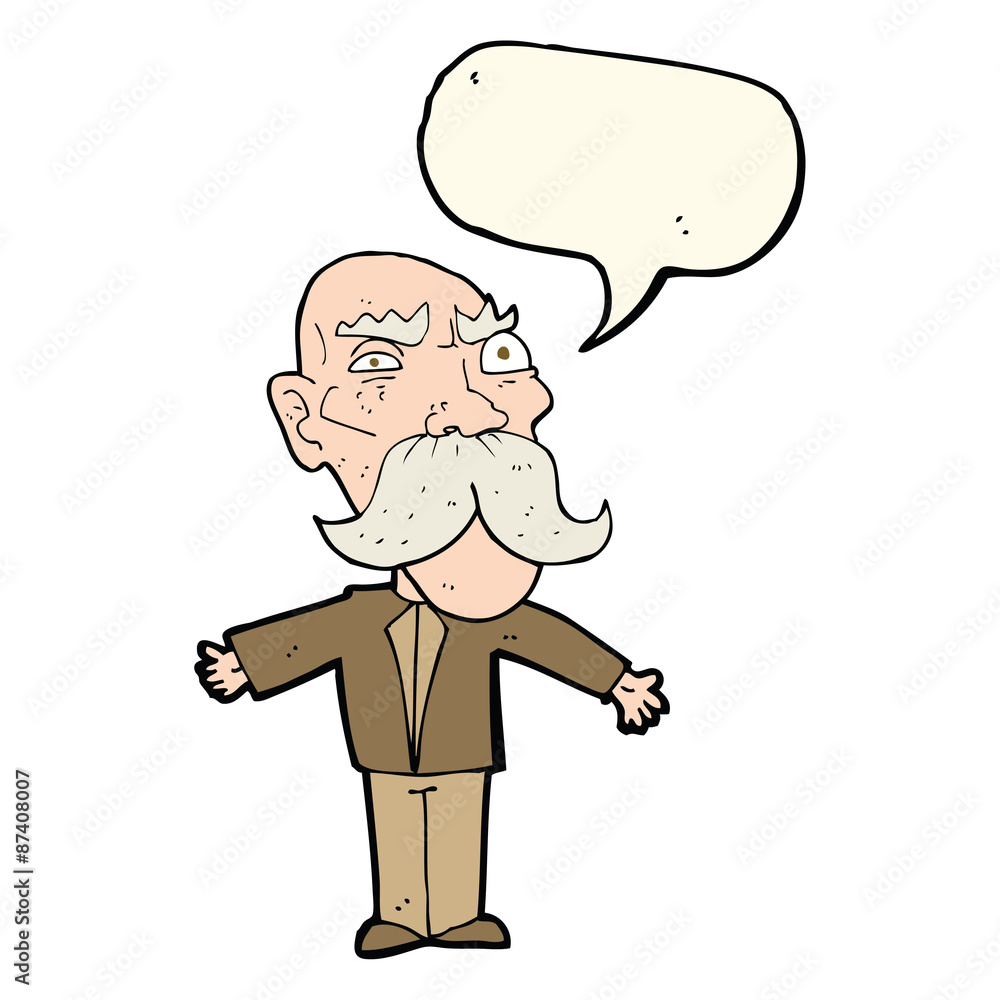 cartoon angry old man with speech bubble cartoon angry old man with speech bubble