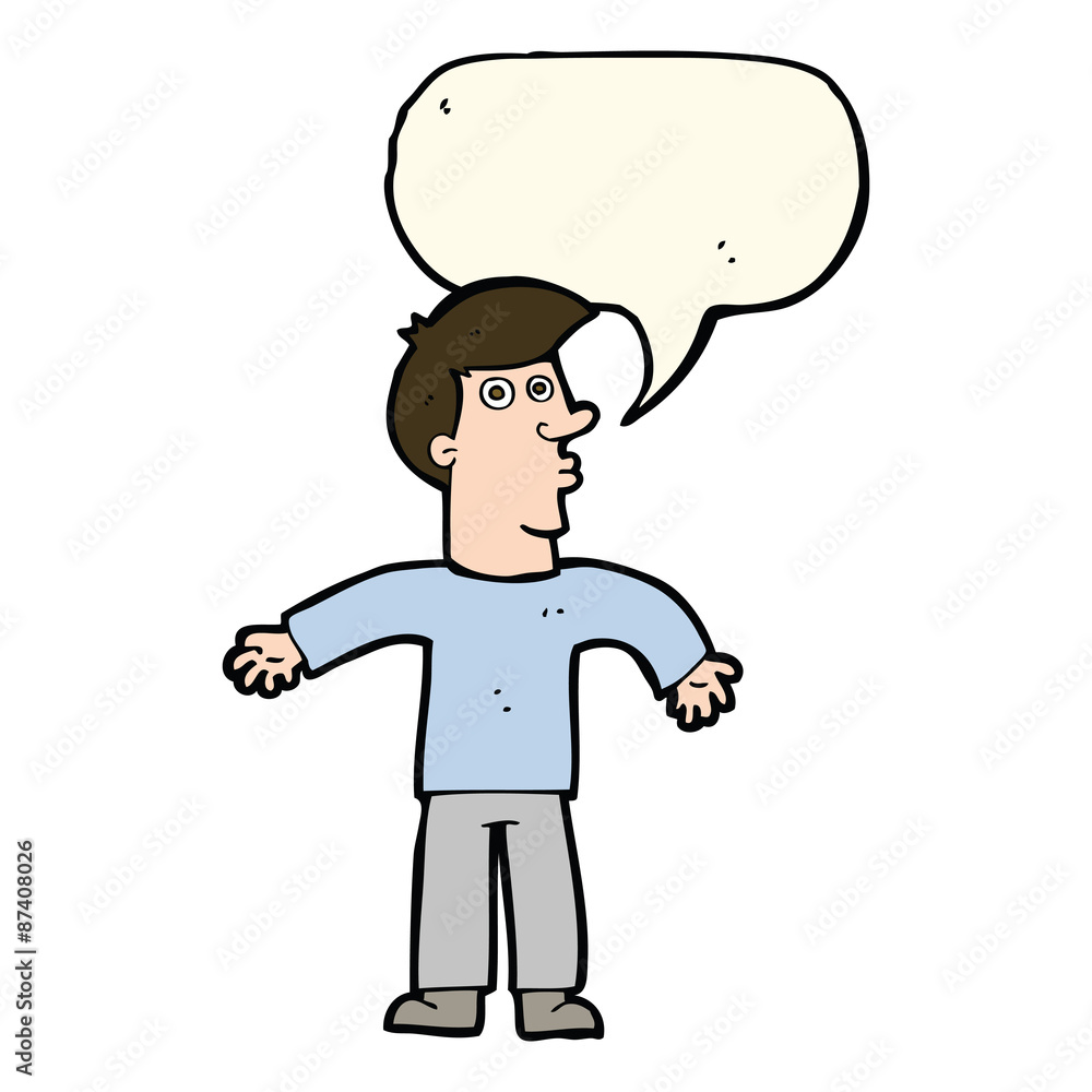 cartoon man shrugging shoulders with speech bubble cartoon man shrugging shoulders with speech bubble