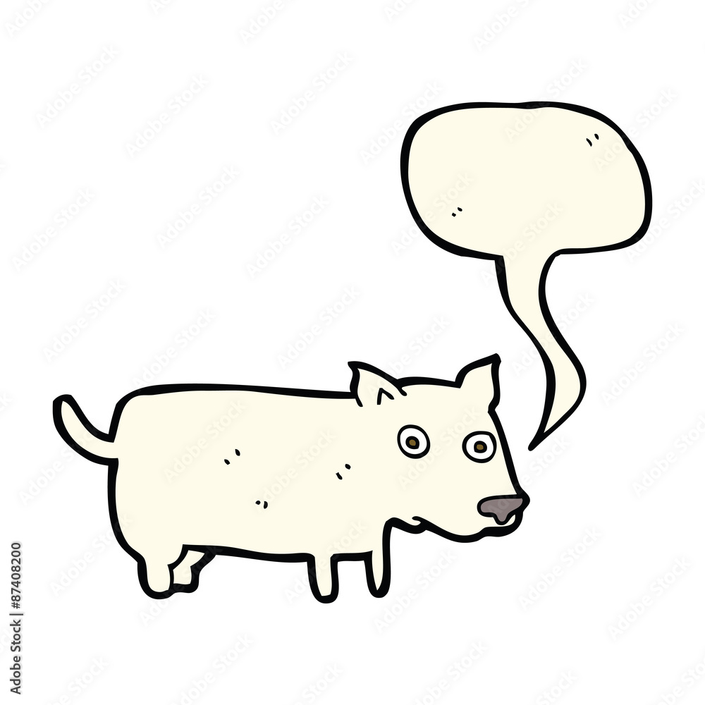 cartoon little dog with speech bubble cartoon little dog with speech bubble