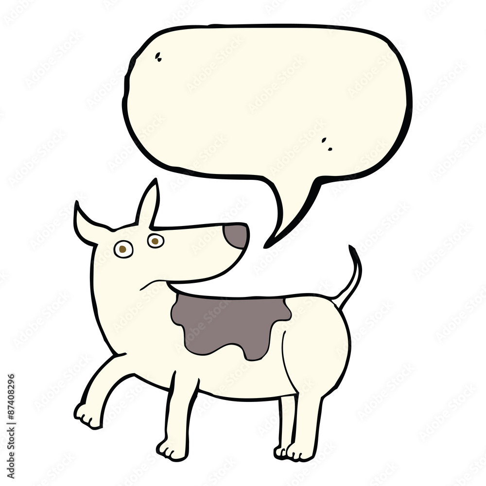 funny cartoon dog with speech bubble funny cartoon dog with speech bubble
