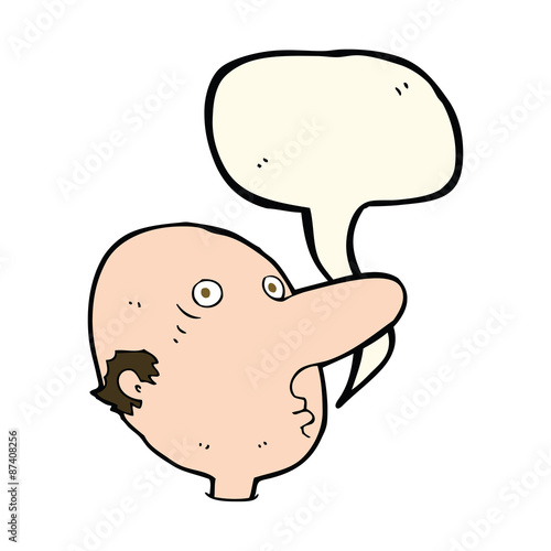 cartoon balding man with speech bubble