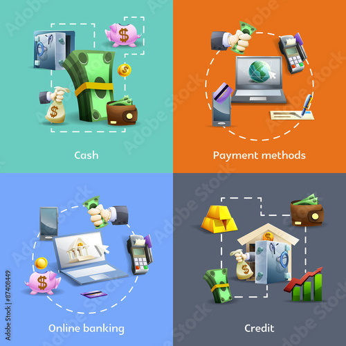  Banking and payment icons set