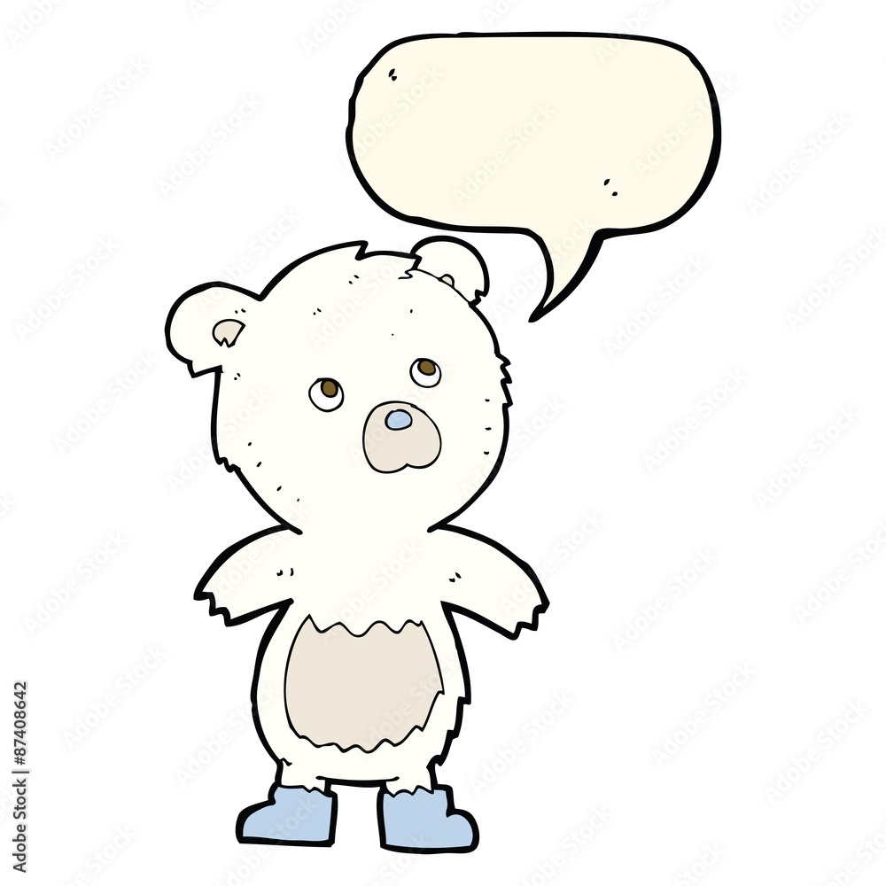 cartoon cute little bear with speech bubble cartoon cute little bear with speech bubble