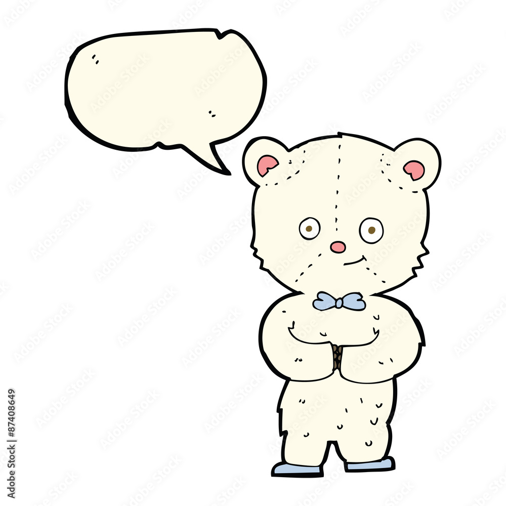 cartoon cute little bear with speech bubble cartoon cute little bear with speech bubble