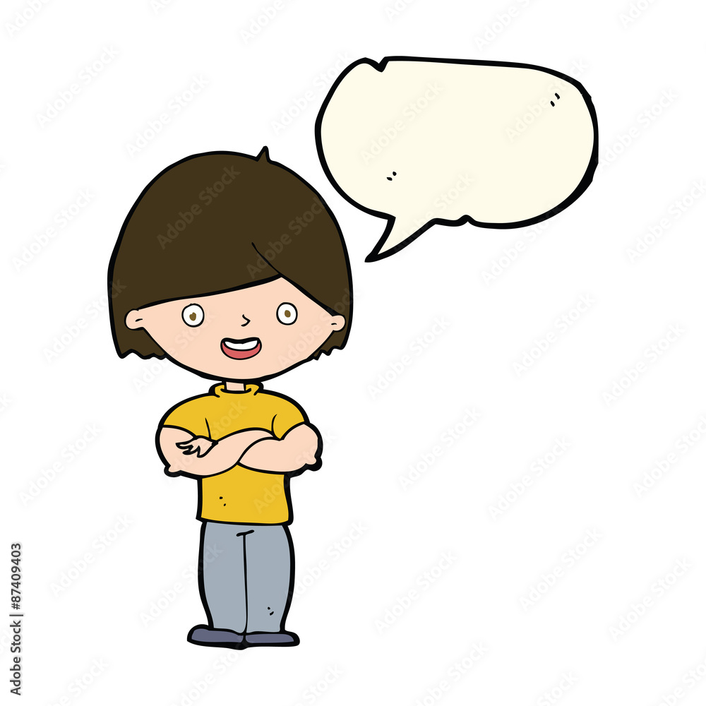 cartoon man with crossed arms with speech bubble cartoon man with crossed arms with speech bubble