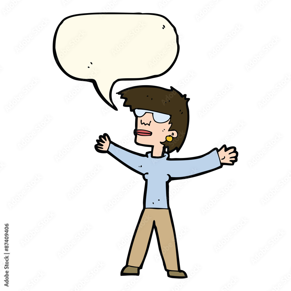 cartoon woman wearing glasses with speech bubble cartoon woman wearing glasses with speech bubble