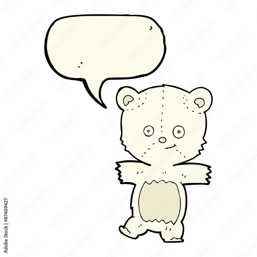 cartoon cute polar bear with speech bubble cartoon cute polar bear with speech bubble