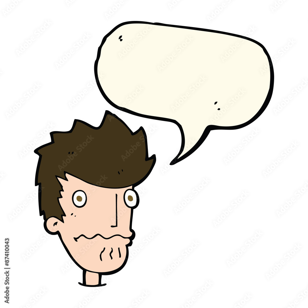 cartoon nervous man with speech bubble cartoon nervous man with speech bubble