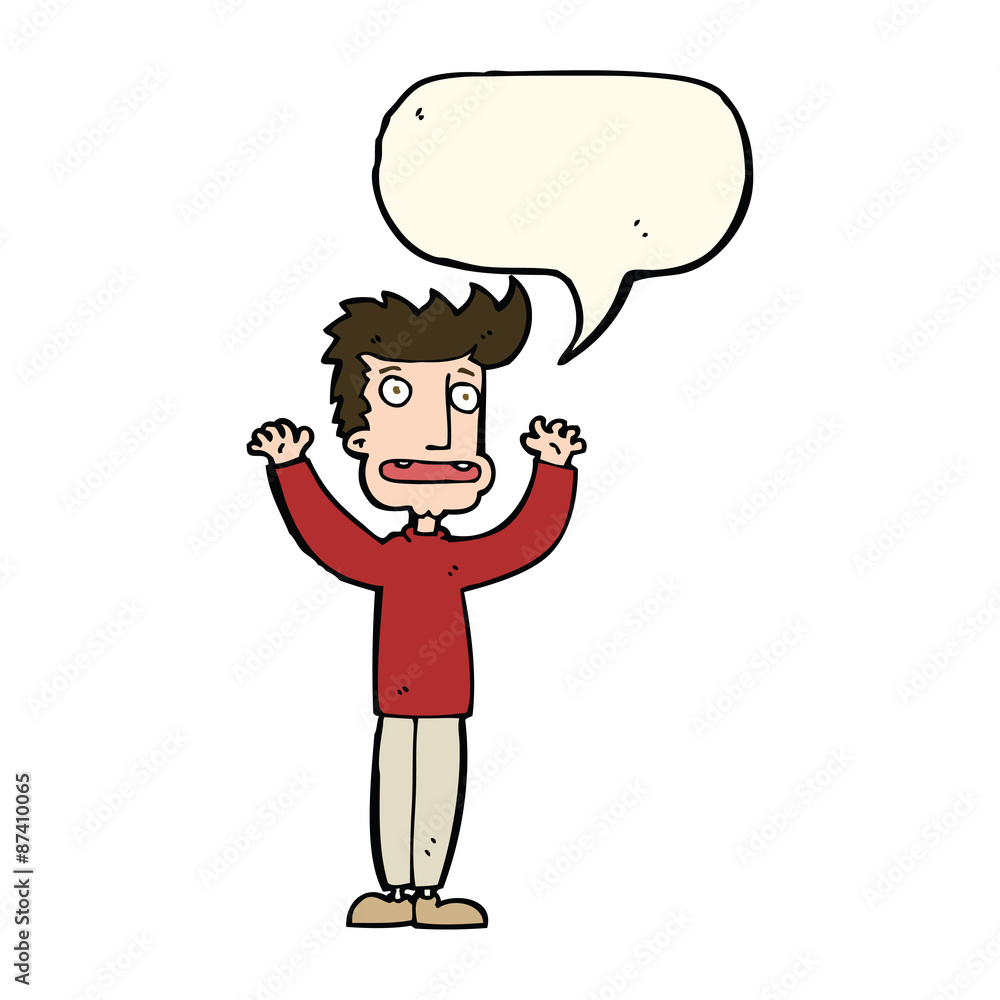 cartoon stressed man with speech bubble cartoon stressed man with speech bubble