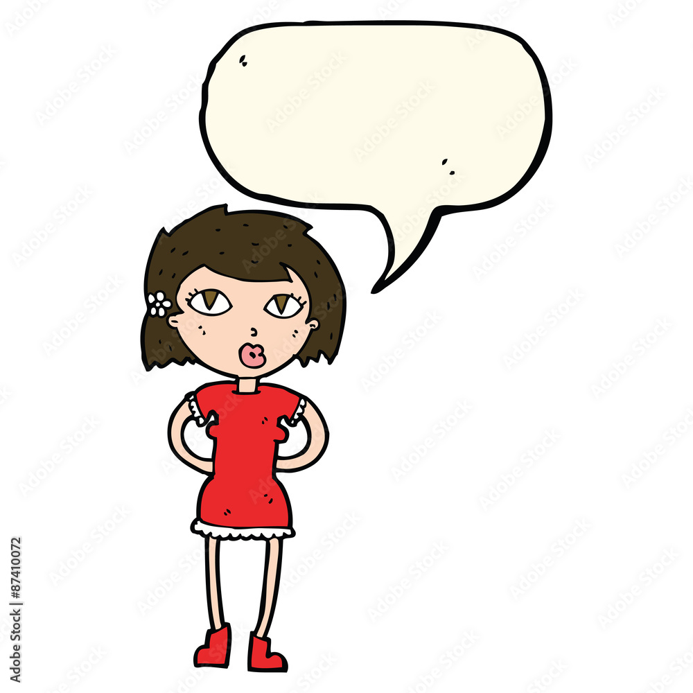cartoon woman with speech bubble cartoon woman with speech bubble