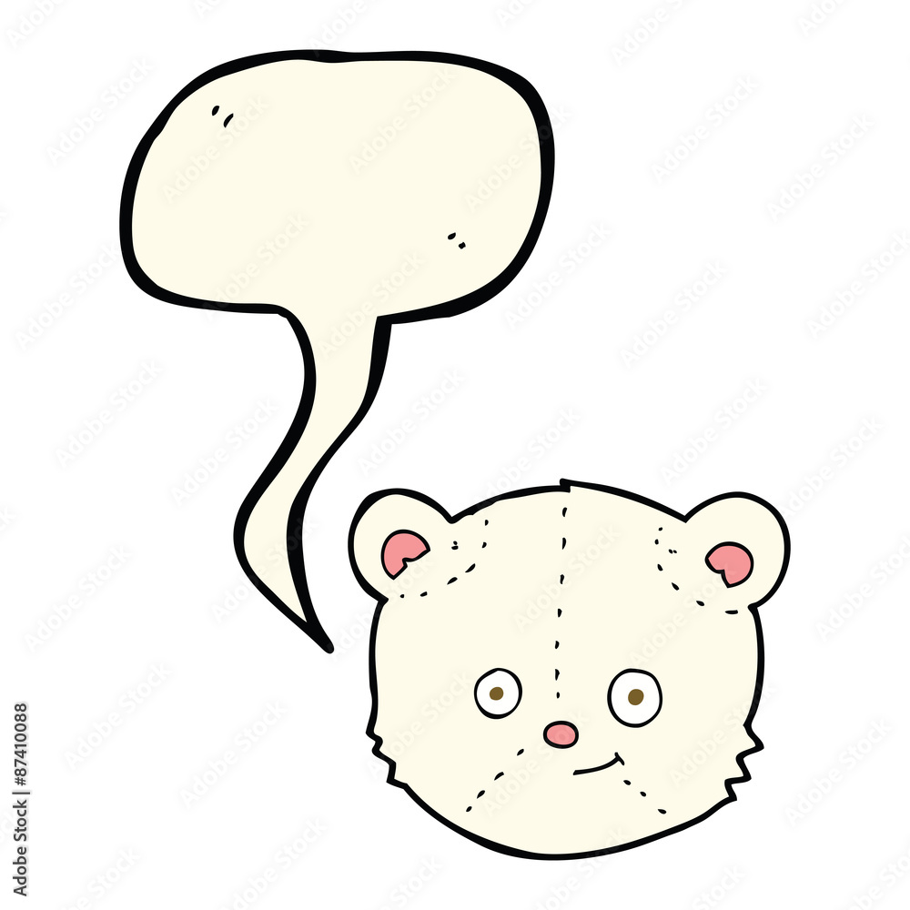 cartoon polar bear head with speech bubble cartoon polar bear head with speech bubble